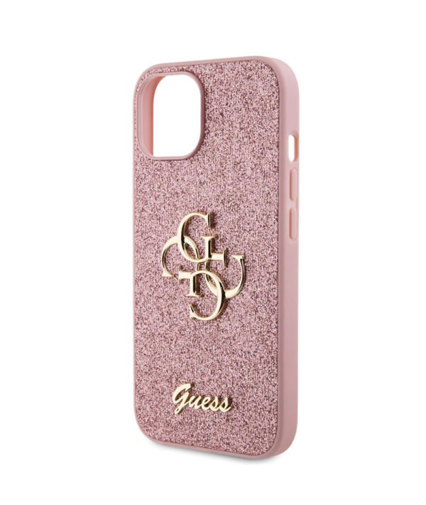 GUESS HC FIXED GLITTER BIG 4G PINK IPHONE 15 PRO