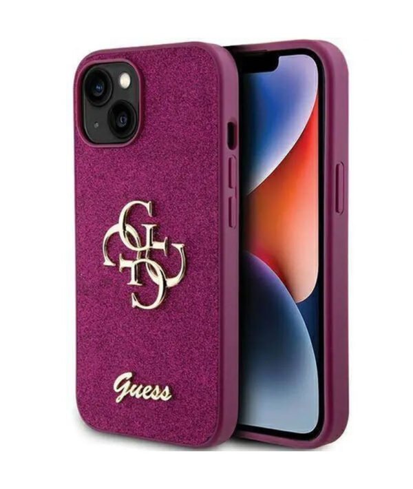 GUESS HC FIXED GLITTER BIG 4G PURPLE IPHONE 15 PRO MAX