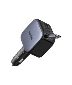 UGREEN 60W Fast Car Charger with Retractable Cable