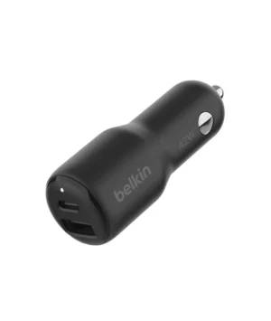 Belkin BEL 42W DUAL USB CAR CHRGR W USB-A & USB-C